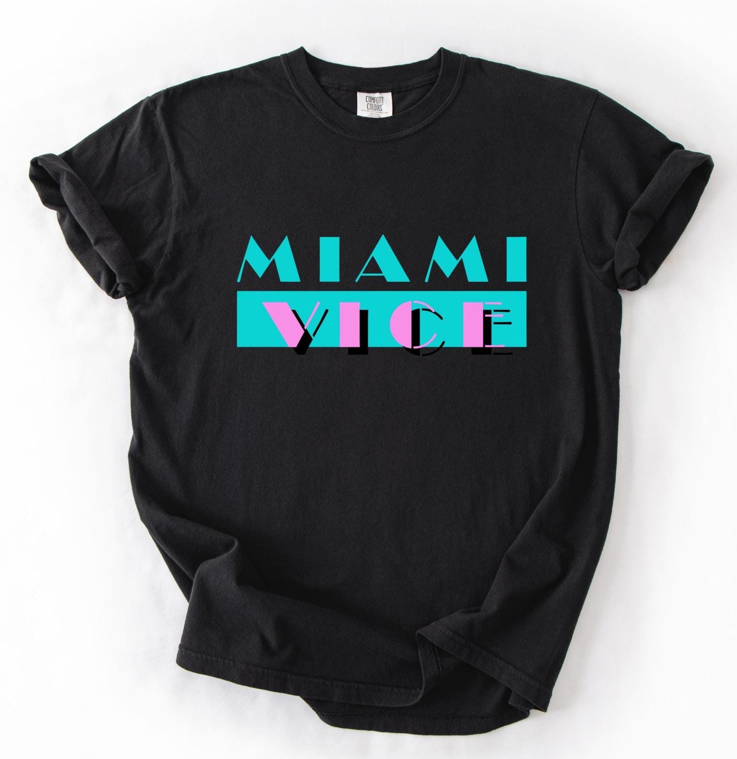 Miami Vice Graphic T-Shirt, Vintage Soft-Washed Cotton Tee