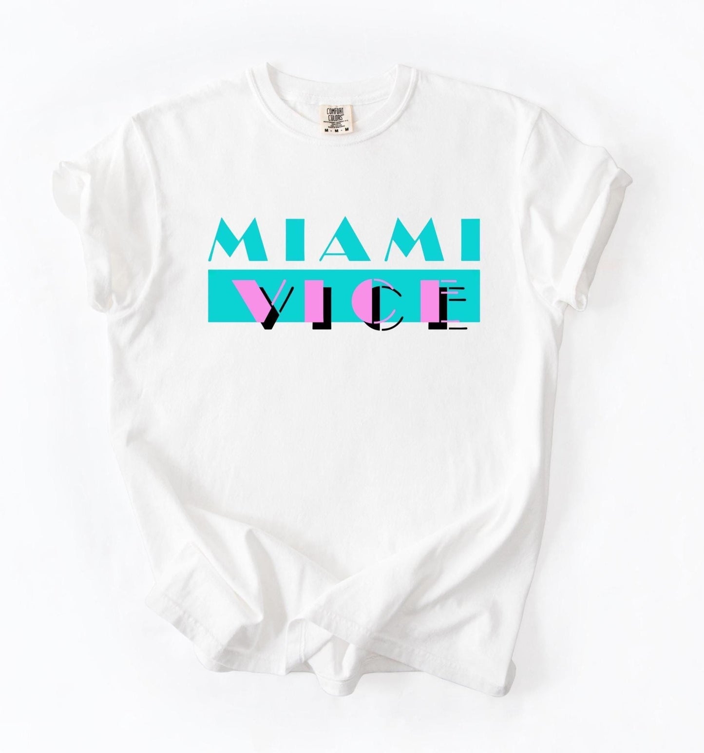 Miami Vice Graphic T-Shirt, Vintage Soft-Washed Cotton Tee