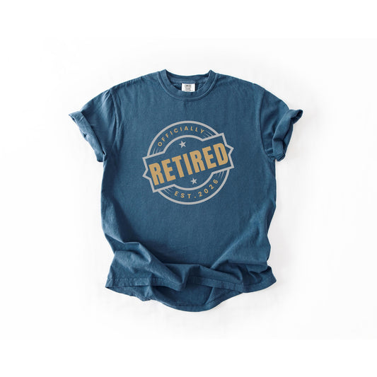 Officially Retired Graphic T-Shirt, Vintage Soft-Washed Cotton Tee - All Play No Work