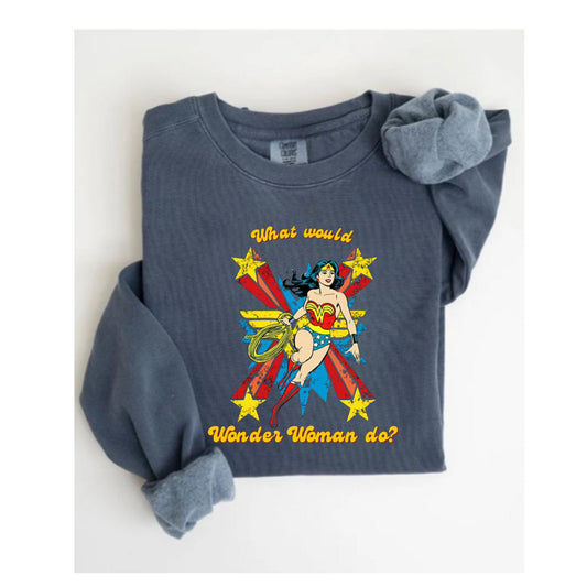 Wonder Woman Unisex Crewneck Sweatshirt-All Play No Work